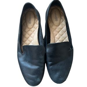 Birdies The Starling Loafer Flat in Black Leather, Size 8